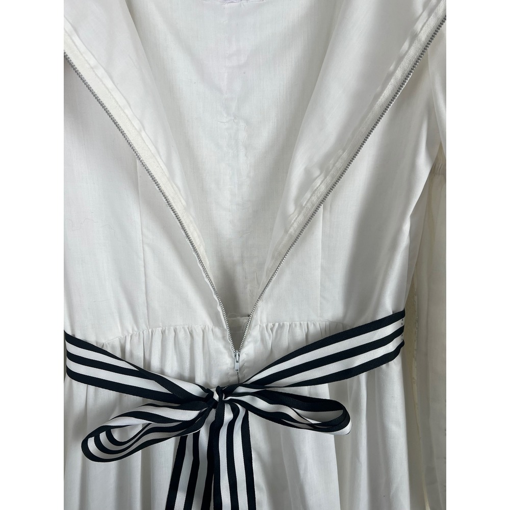 White Skull Embroidered Maxi Dress Costume Puff Sleeve Romance Pirate Cosplay - Picture 5 of 10